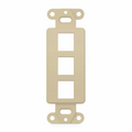 SyncEaseFFSystemâ„¢ Faceplate Frame Keystone Insert, 3 Ports, Ivory, 4.09'' x 1.4''