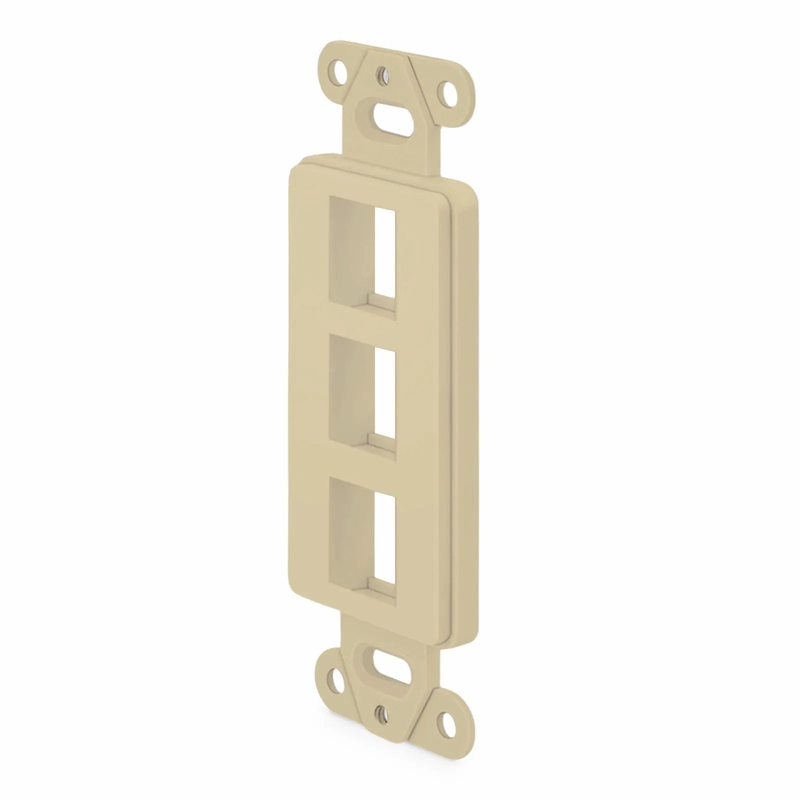 SyncEaseFFSystemâ„¢ Faceplate Frame Keystone Insert, 3 Ports, Ivory, 4.09'' x 1.4''