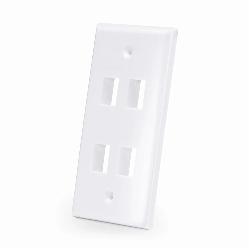 Four Ports Keystone Single Gang Wall Plate