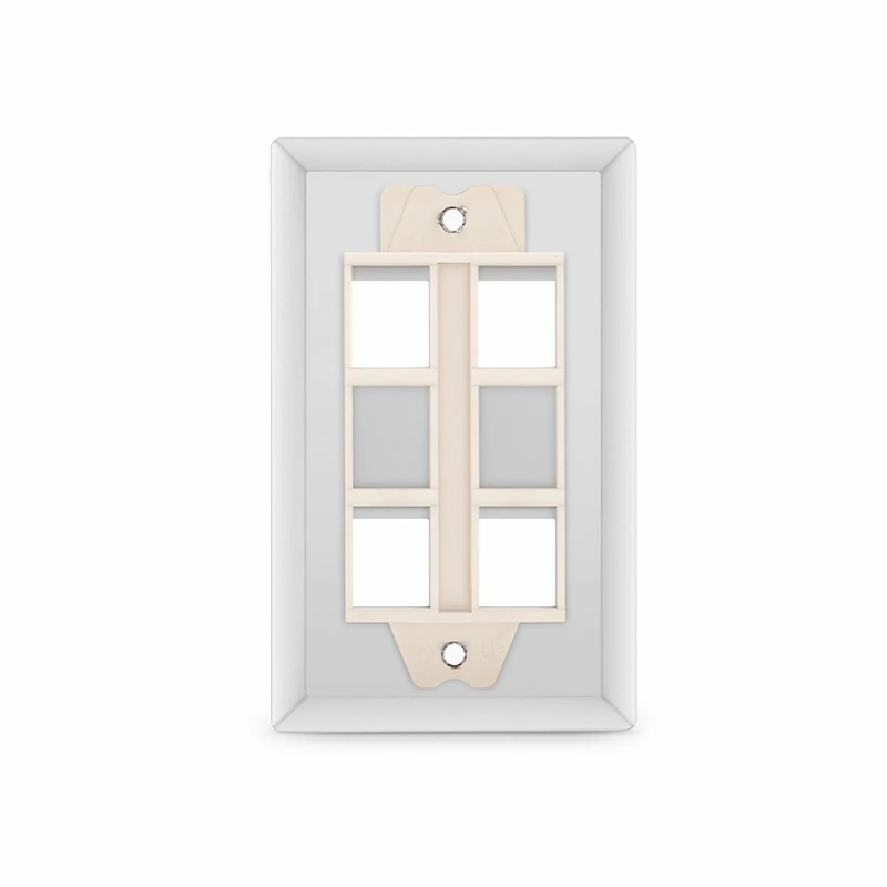 SyncEase Stainless Steel Four Port Keystone Single Gang Wall Plate