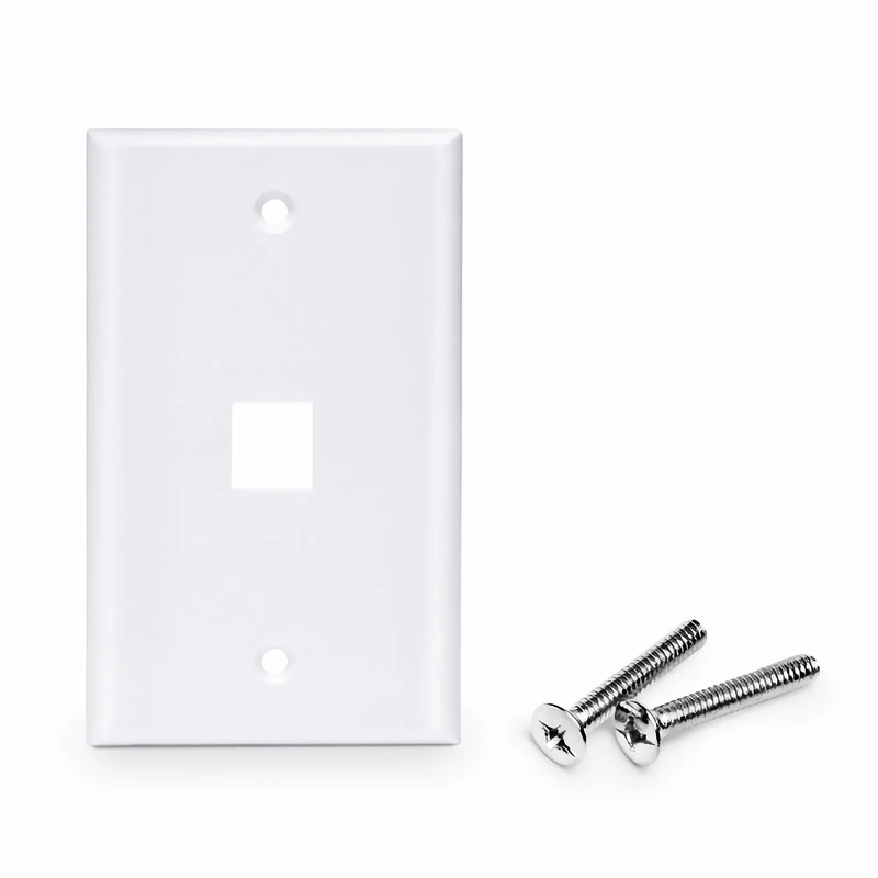 One Port Keystone Single Gang Wall Plate