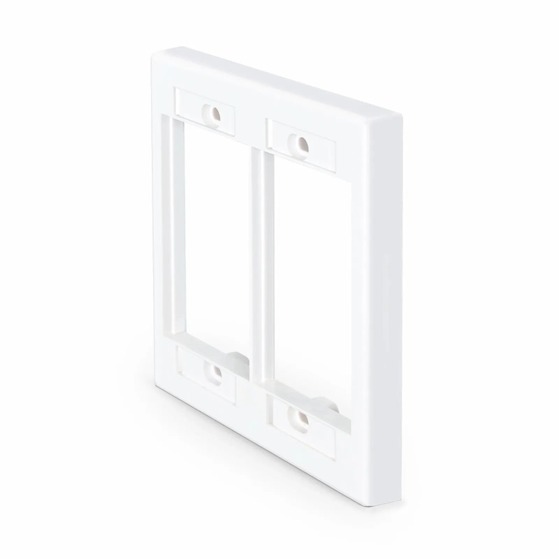 Dual-Gang MOS Faceplate Frame, White