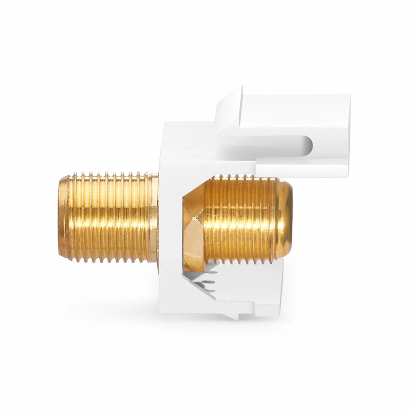 Feedthrough SyncEase F-Connector, Gold-Plated, White Housing