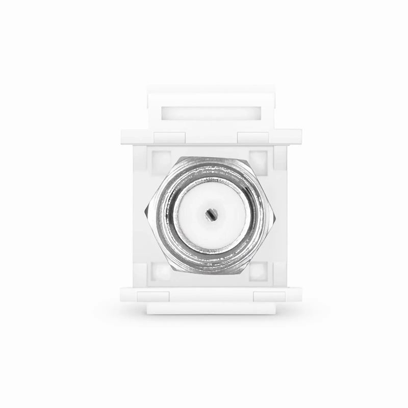 Feedthrough SyncEase F-Connector, Nickel-Plated, White Housing