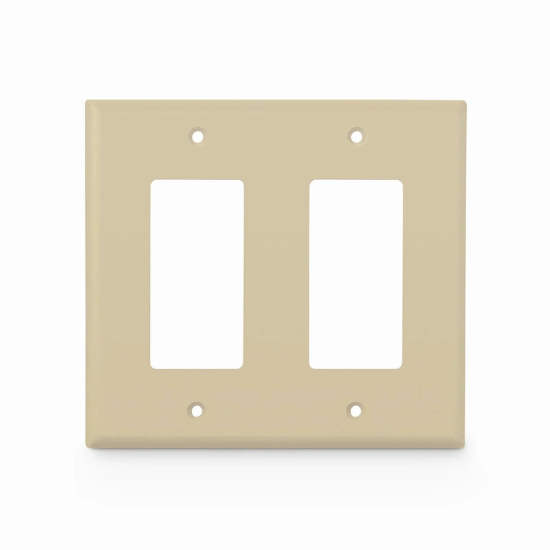 Dual Gang FFSystemâ„¢ Screwless Faceplate Frame, White, 4.87"x4.94"