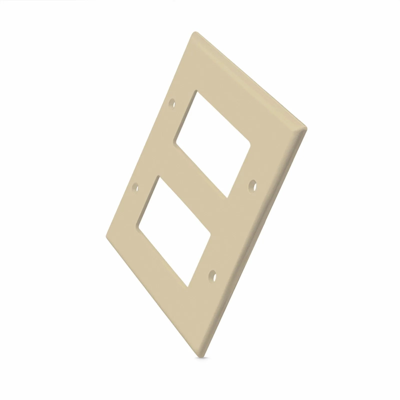 Dual Gang FFSystemâ„¢ Screwless Faceplate Frame, White, 4.87"x4.94"
