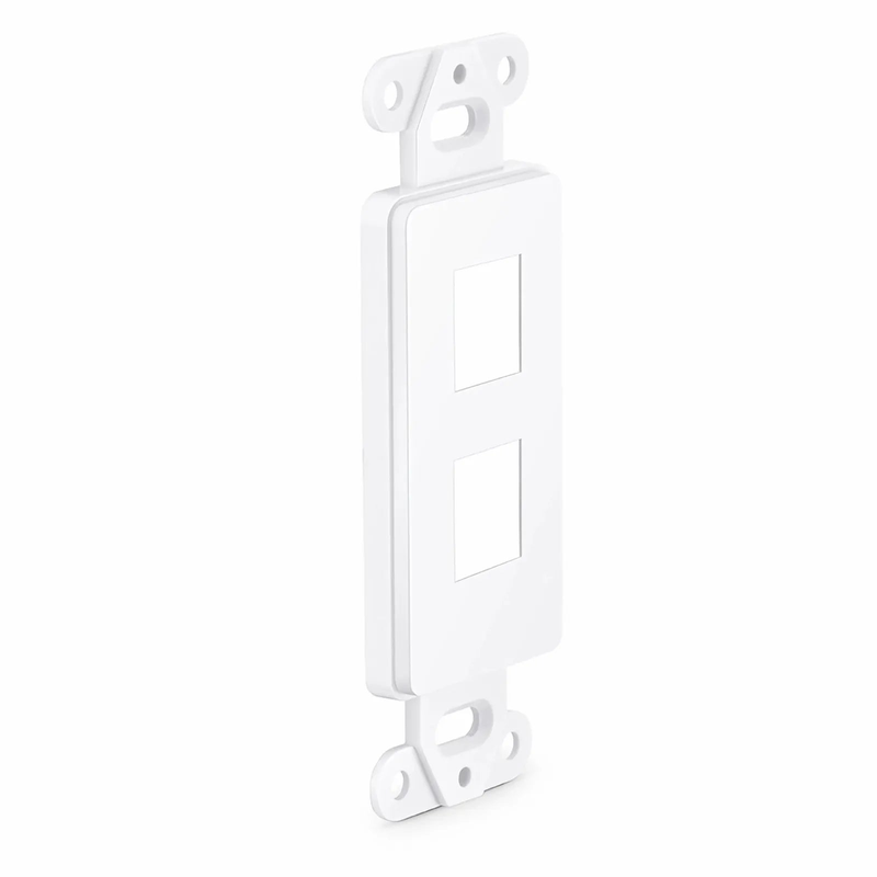 Faceplate Frame Keystone Insert, 2 Ports, White, 4.09'' x 1.40''