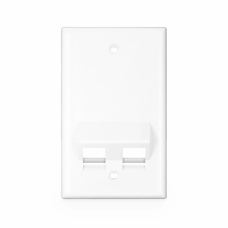 SyncEase Two Port Keystone Single Gang Wall Plate, White
