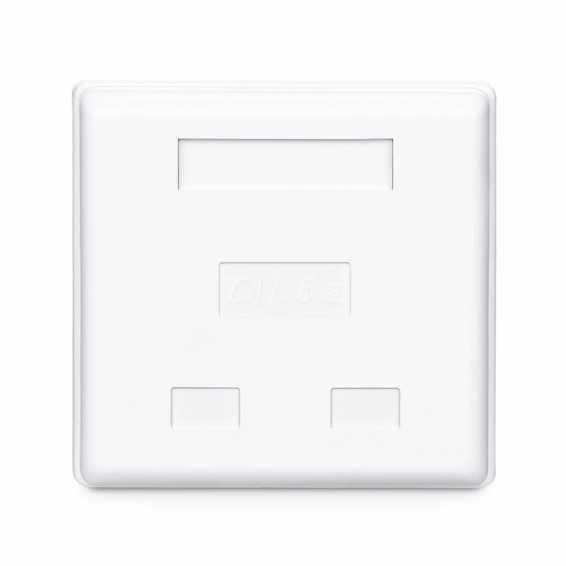 Cat6a RJ45 Shielded Surface Mount Box, 2 Ports, White