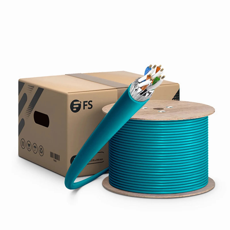 Cat6a Industrial Ethernet Bulk Cable, 1000ft (305m), 26AWG Stranded Pure Bare Copper Wire, 750MHz, Shielded (S/FTP), PUR, with Reel