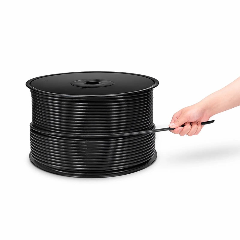 Cat6 Ethernet Bulk Cable, 1000ft (305m), UL Listed, 23AWG Solid Pure Bare Copper Wire, 550MHz, Unshielded (UTP), PVC CMR, with Reel (Black)