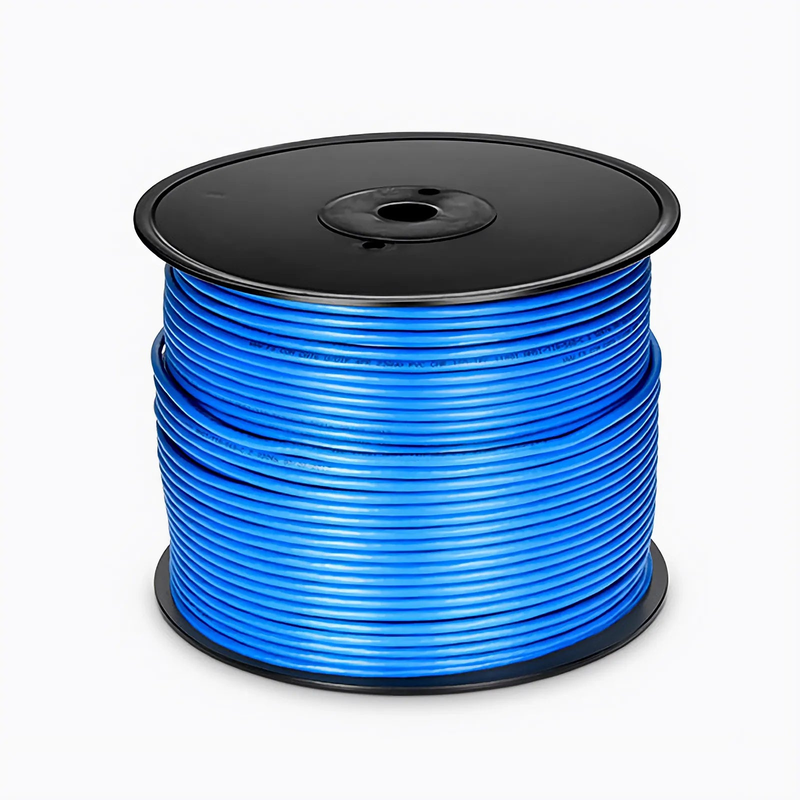 Cat6 Ethernet Bulk Cable, 1000ft (305m), UL Listed, 23AWG Solid Pure Bare Copper Wire, 550MHz, Unshielded (UTP), PVC CMR, with Reel (Blue)
