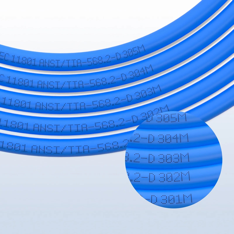 Cat5e Ethernet Bulk Cable, 1000ft (305m), UL Listed, 26AWG Stranded Pure Bare Copper Wire, 350MHz, Shielded (F/UTP), PVC CM, with Reel (Blue)