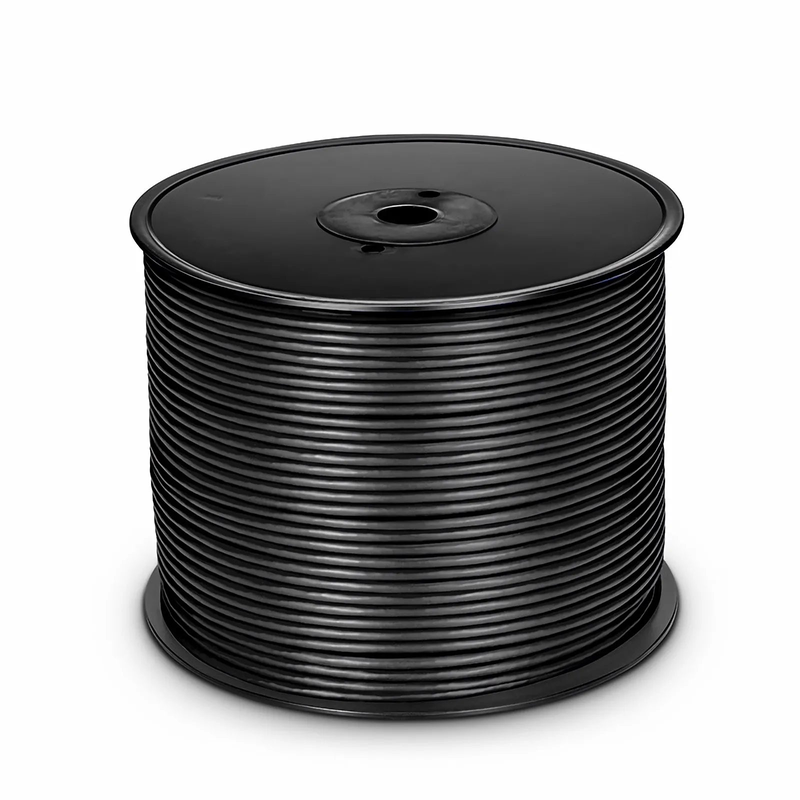 Cat6 Ethernet Bulk Cable, 1000ft (305m), UL Listed, 26AWG Stranded Pure Bare Copper Wire, 550MHz, Shielded (F/UTP), PVC CM, with Reel (Black)