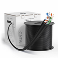 Cat6 Ethernet Bulk Cable, 1000ft (305m), UL Listed, 23AWG Solid Pure Bare Copper Wire, 550MHz, Unshielded (UTP), PVC CMR, with Reel (Black)