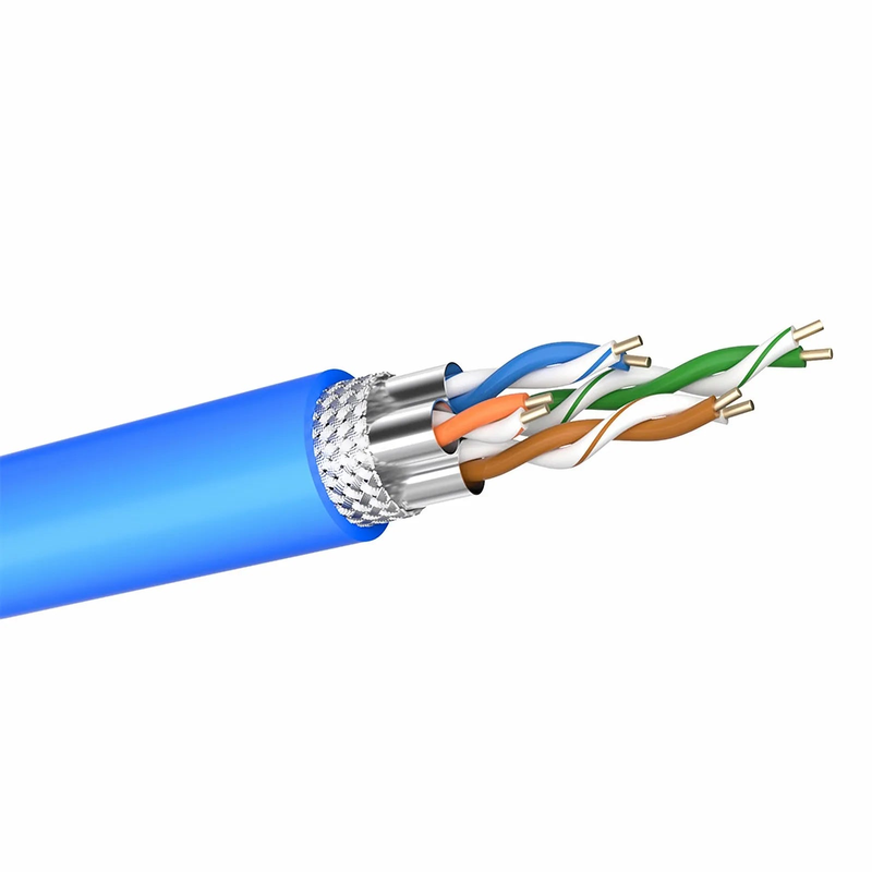 Cat6a Ethernet Bulk Cable, 1000ft (305m), 23AWG Solid Pure Bare Copper Wire, 750MHz, Shielded (S/FTP), PVC CMR, with Reel (Blue)