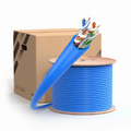Cat6a Ethernet Bulk Cable, 1000ft (305m), 23AWG Solid Pure Bare Copper Wire, 750MHz, Shielded (F/UTP), PVC CMR, with Reel (Blue)
