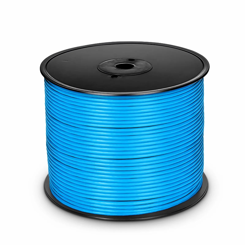 Cat6 Ethernet Bulk Cable, 1000ft (305m), 23AWG Solid Pure Bare Copper Wire, 550MHz, Unshielded (UTP), PVC CMP, with Reel (Blue)