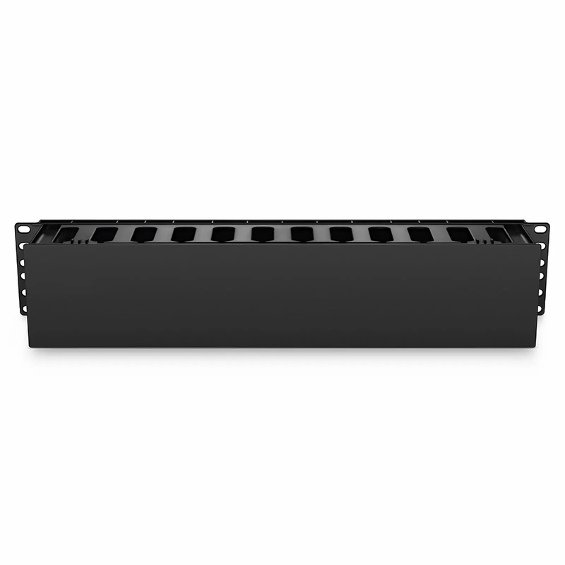 Horizontal Single Sided Manager, 2RU, Finger Duct with Cover, 3.43 in. Depth