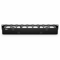 Horizontal Single Sided Steel Manager, 1RU, Finger Duct with Cover, 4.44 in. Depth