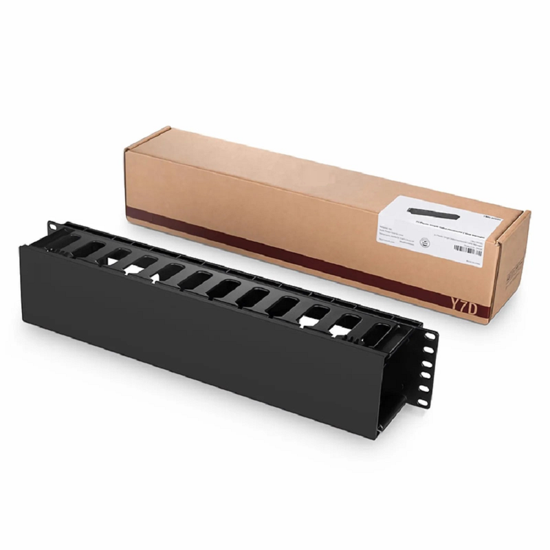 Horizontal Single Sided Manager, 2RU, Finger Duct with Cover, 3.43 in. Depth