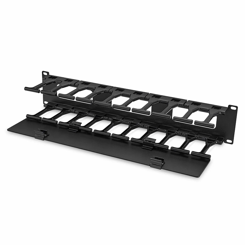 Horizontal Single Sided High Capacity Cable Manager, 2RU, Finger Duct with Cover, 4.56 in. Depth