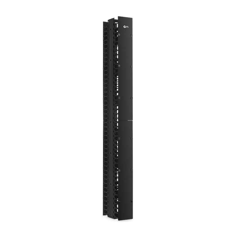 Vertical Dual Sided Steel Cable Manager, 45RU, Bend Radius Finger, 5.5 in. Wide