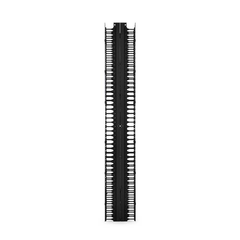 Vertical Dual Sided Steel Cable Manager, 45RU, Bend Radius Finger, 5.5 in. Wide