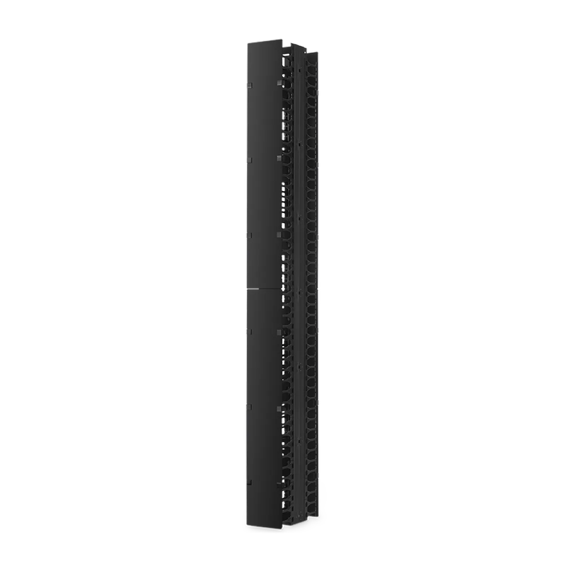 Vertical Dual Sided Steel Cable Manager, 45RU, Bend Radius Finger, 5.5 in. Wide