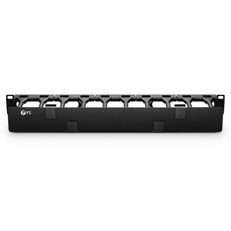 Horizontal Single Sided Steel Manager, 1RU, Finger Duct with Cover, 4.44 in. Depth