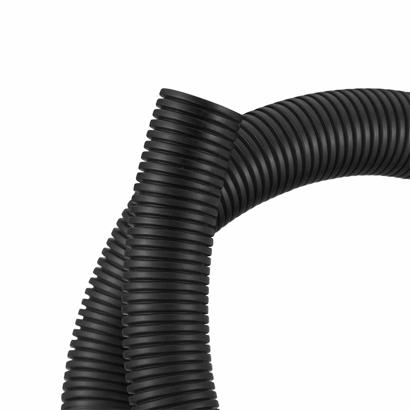 25m (82ft) Black Flame Retardant Polypropylene Convoluted Tubing, 23mm Inside Diameter