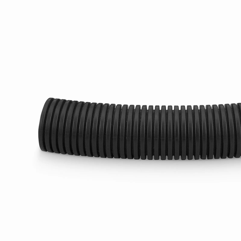 25m (82ft) Black Flame Retardant Polypropylene Convoluted Tubing, 23mm Inside Diameter