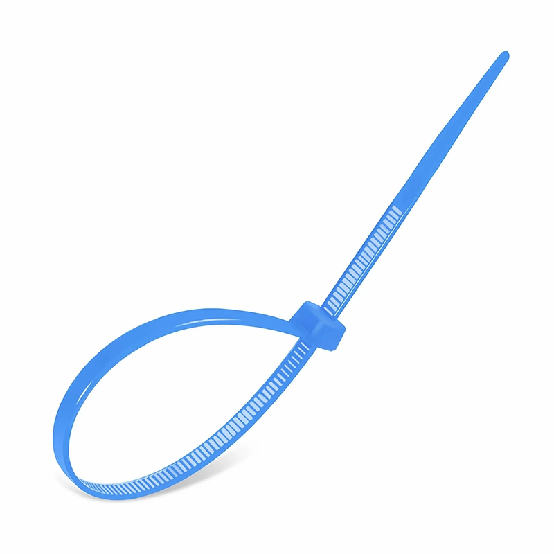 100Pcs/Pack 8in.L x 0.18in.W Self-Locking Nylon Cable Ties, Blue