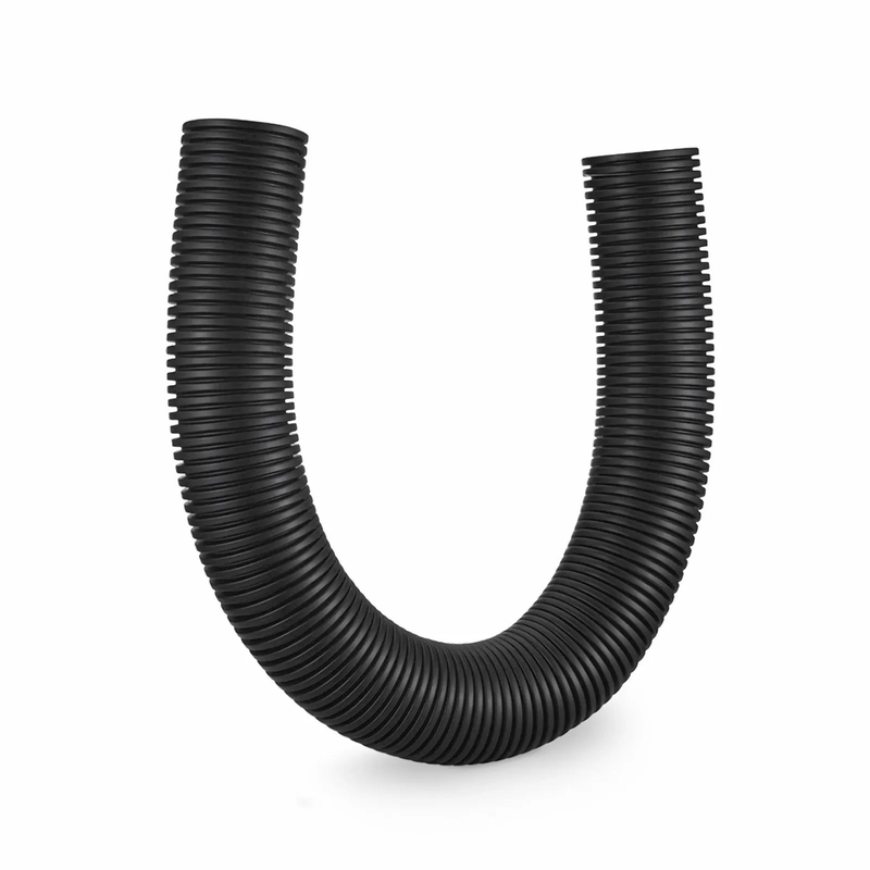10m (33ft) Black Flame Retardant Polypropylene Convoluted Tubing, 36mm Inside Diameter