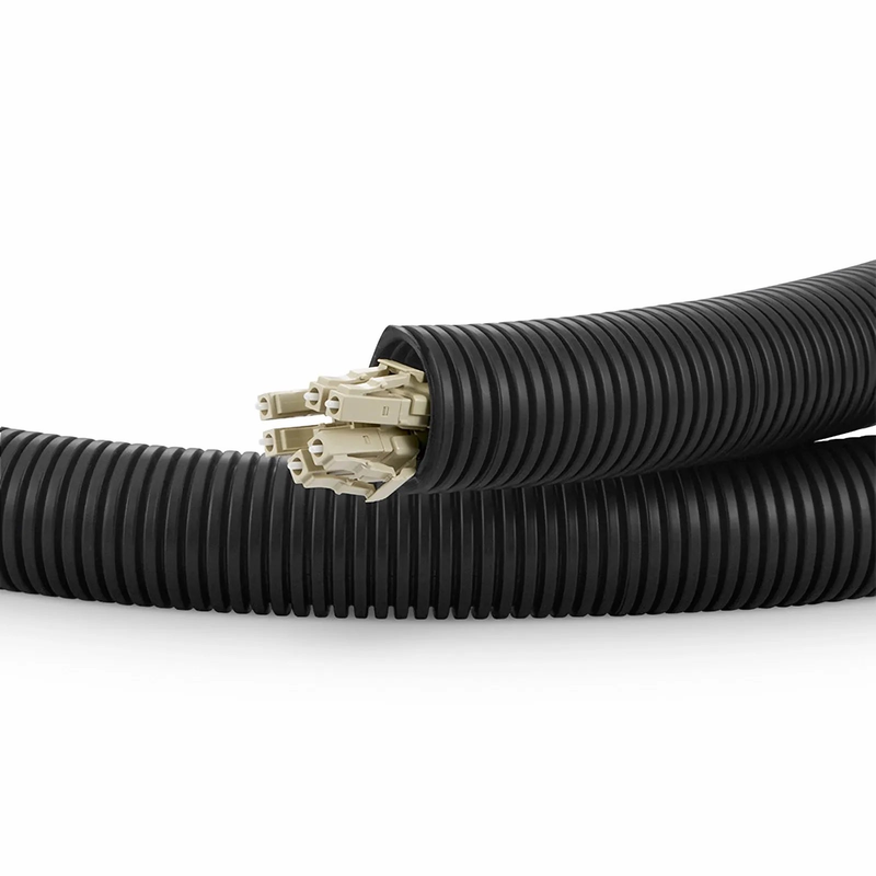 10m (33ft) Black Flame Retardant Polypropylene Convoluted Tubing, 23mm Inside Diameter