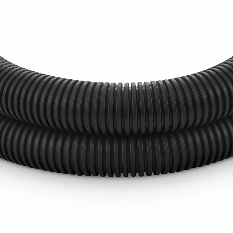 25m (82ft) Black Flame Retardant Polypropylene Convoluted Tubing, 19mm Inside Diameter