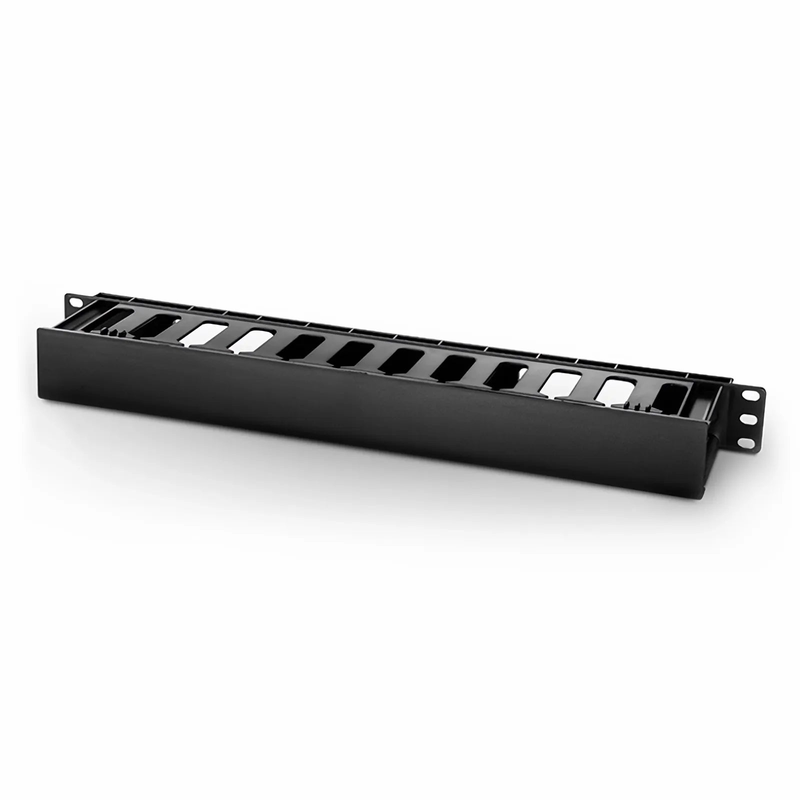 Horizontal Single Sided Manager, 1RU, Finger Duct with Cover, 3.43 in. Depth