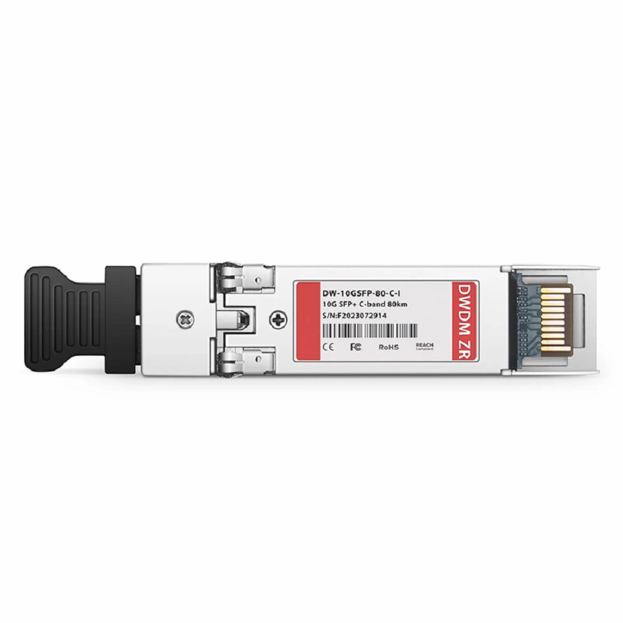Cisco Compatible SFP+ 10G DWDM C-band Tunable 96Chs 50GHz 80km DOM Duplex LC/UPC SMF Optical Transceiver Module for Transmission (Industrial)