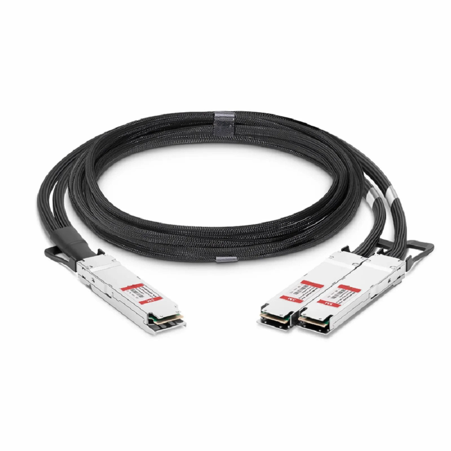 5m (16ft) NVIDIA/Mellanox MCA7J60-N005 Compatible 800G OSFP 8 x 100G PAM4 Finned Top to 2 x 400G OSFP 4 x 100G PAM4 Flat Top InfiniBand NDR Active Direct Attach Copper Breakout Cable for Quantum-2 Switches and ConnectX-7 HCA