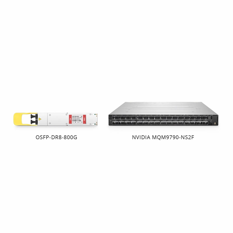 NVIDIA/Mellanox MMS4X00-NM Compatible 800GBASE 2xDR4/DR8 OSFP Closed Finned Top 8 x 100G PAM4 1310nm 500m DOM Dual MPO-12/APC SMF InfiniBand NDR Optical Transceiver Module for Quantum-2 Switches