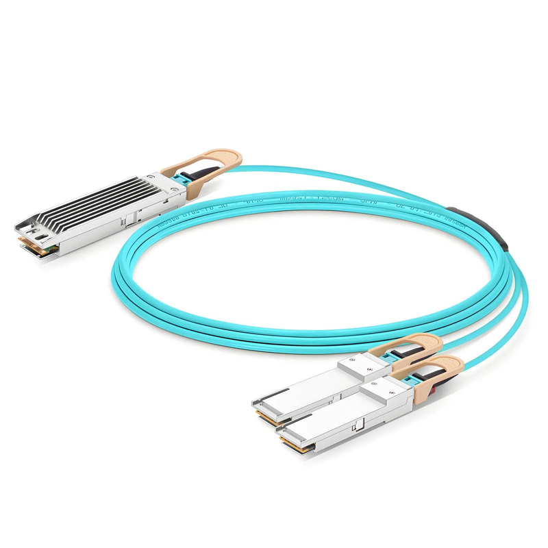 15m (49ft) NVIDIA/Mellanox MFA7U10-H015 Compatible 400G OSFP 8 x 50G PAM4 Finned Top to 2 x 200G QSFP56 4 x 50G PAM4 InfiniBand HDR Active Optical Breakout Cable for Quantum-2 Switches and ConnectX-6 HCA