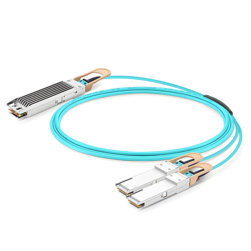 10m (33ft) NVIDIA/Mellanox MFA7U10-H010 Compatible 400G OSFP 8 x 50G PAM4 Finned Top to 2 x 200G QSFP56 4 x 50G PAM4 InfiniBand HDR Active Optical Breakout Cable for Quantum-2 Switches and ConnectX-6 HCA