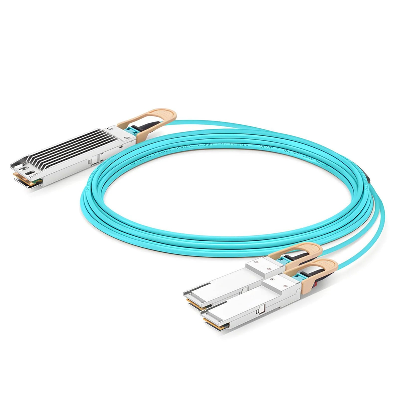 30m (98ft) NVIDIA/Mellanox MFA7U10-H030 Compatible 400G OSFP 8 x 50G PAM4 Finned Top to 2 x 200G QSFP56 4 x 50G PAM4 InfiniBand HDR Active Optical Breakout Cable for Quantum-2 Switches and ConnectX-6 HCA