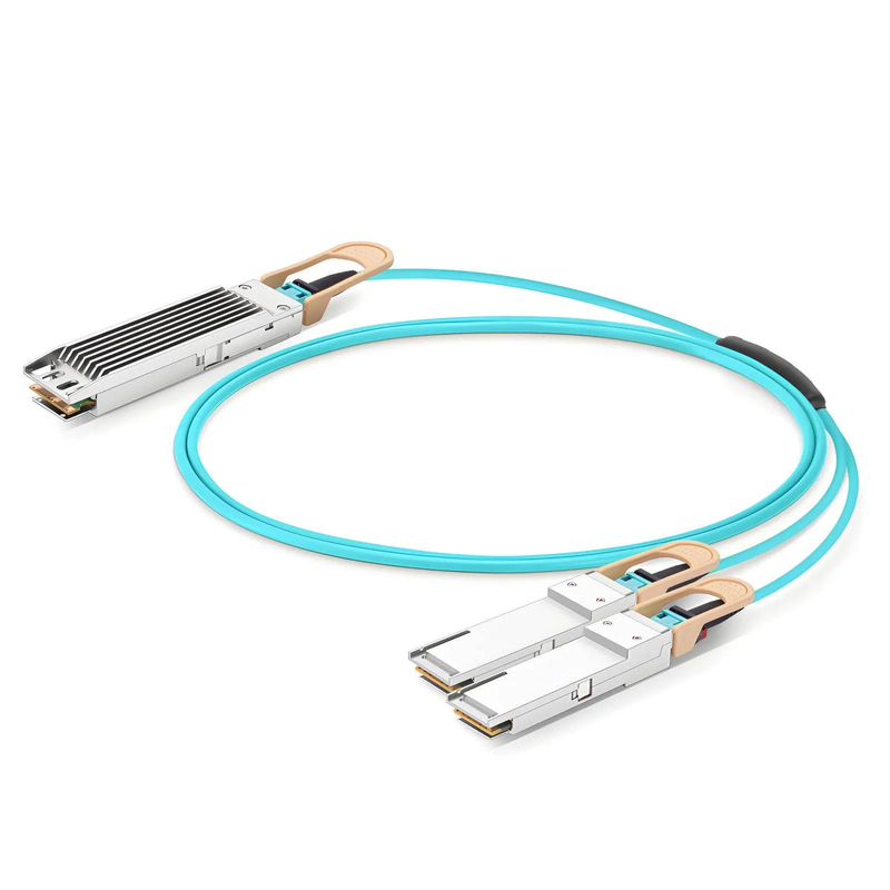 3m (10ft) NVIDIA/Mellanox MFA7U10-H003 Compatible 400G OSFP 8 x 50G PAM4 Finned Top to 2 x 200G QSFP56 4 x 50G PAM4 InfiniBand HDR Active Optical Breakout Cable for Quantum-2 Switches and ConnectX-6 HCA