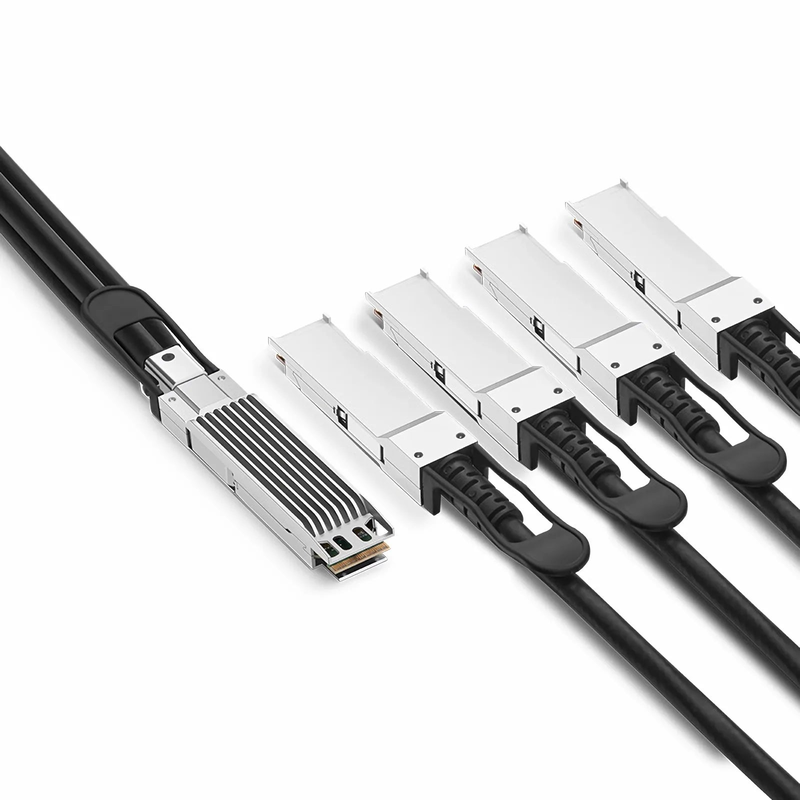 0.5m (2ft) NVIDIA/Mellanox Compatible 400G OSFP 8 x 50G PAM4 Finned Top to 4 x 100G QSFP56 2 x 50G PAM4 InfiniBand HDR Passive Direct Attach Copper Breakout Cable for Quantum-2 Switches and ConnectX-6 HCA