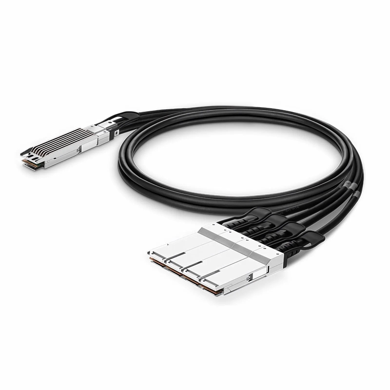 0.5m (2ft) NVIDIA/Mellanox Compatible 400G OSFP 8 x 50G PAM4 Finned Top to 4 x 100G QSFP56 2 x 50G PAM4 InfiniBand HDR Passive Direct Attach Copper Breakout Cable for Quantum-2 Switches and ConnectX-6 HCA