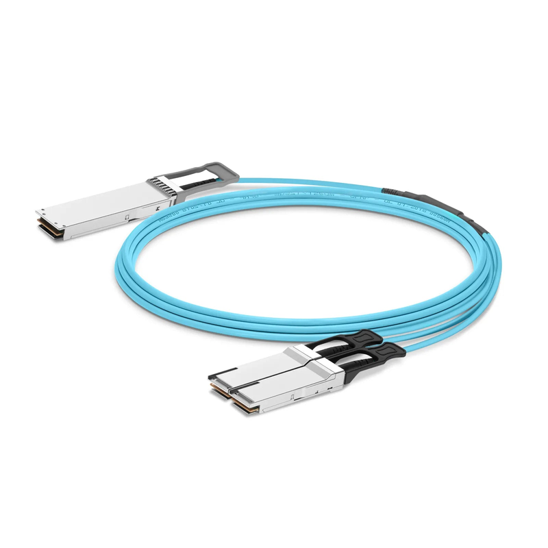 15m (49ft) NVIDIA/Mellanox MFA7U10-H015-FLT Compatible 400G OSFP 8 x 50G PAM4 Flat Top to 2 x 200G QSFP56 4 x 50G PAM4 InfiniBand HDR Active Optical Breakout Cable for Quantum Switches and ConnectX-7 HCA