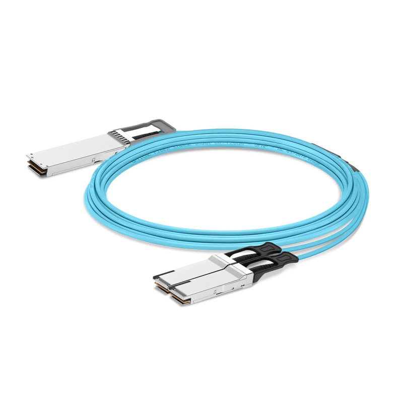 30m (98ft) NVIDIA/Mellanox MFA7U10-H030-FLT Compatible 400G OSFP 8 x 50G PAM4 Flat Top to 2 x 200G QSFP56 4 x 50G PAM4 InfiniBand HDR Active Optical Breakout Cable for Quantum Switches and ConnectX-7 HCA