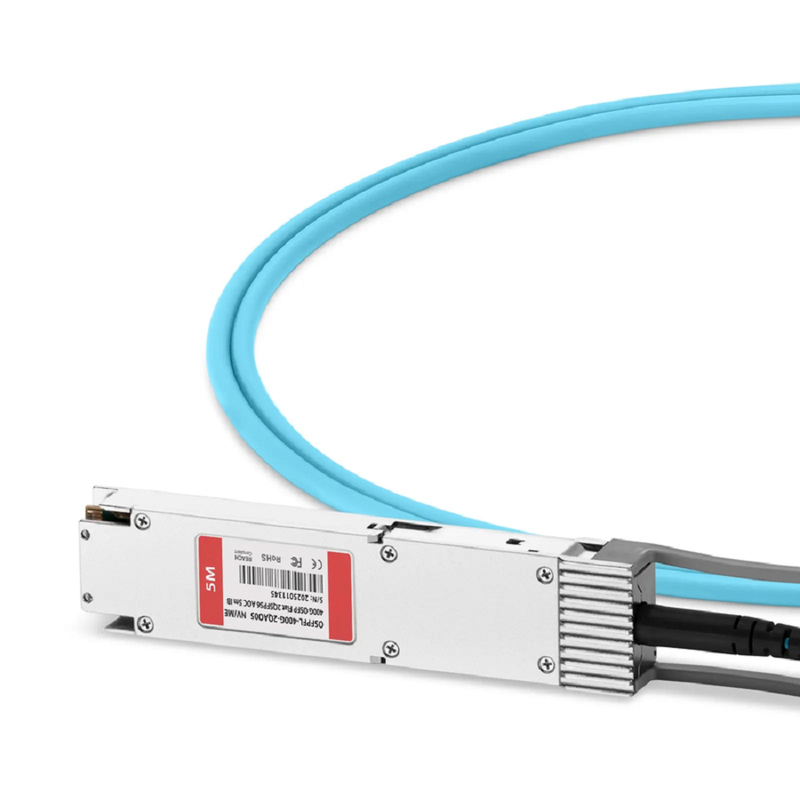 3m (10ft) NVIDIA/Mellanox MFA7U10-H003-FLT Compatible 400G OSFP 8 x 50G PAM4 Flat Top to 2 x 200G QSFP56 4 x 50G PAM4 InfiniBand HDR Active Optical Breakout Cable for Quantum Switches and ConnectX-7 HCA