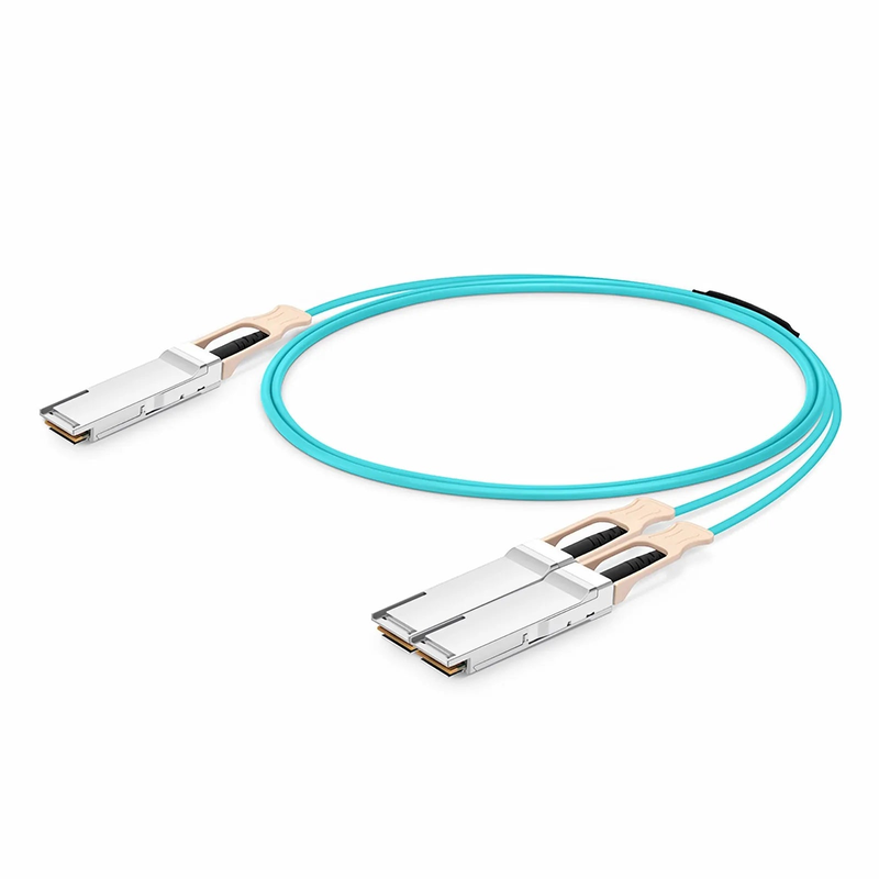 1m (3ft) NVIDIA/Mellanox MFS1S50-H001V Compatible 200G QSFP56 4 x 50G PAM4 to 2 x 100G QSFP56 2 x 50G PAM4 InfiniBand HDR Active Optical Breakout Cable for Quantum Switches and ConnectX-6 HCA